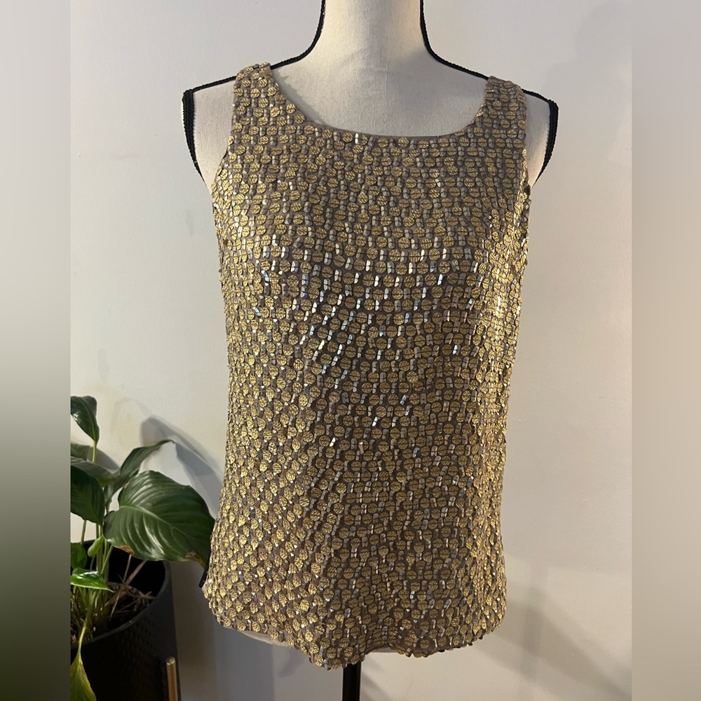 Cynthia Steffe Shimmering Gold Tank Top